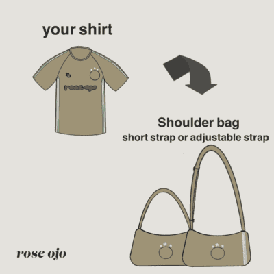 Shoulder bag (Short strap or Adjustable long strap)