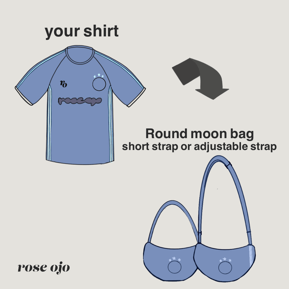 Round Moon bag (Short strap or Adjustable long strap)